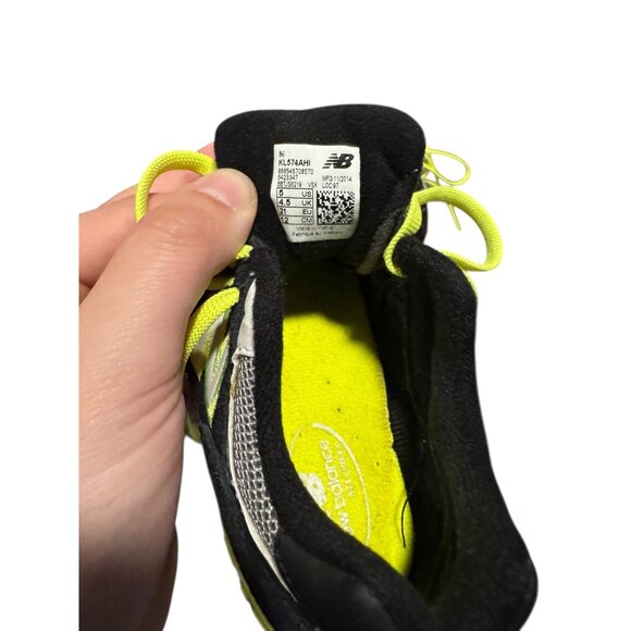 New Balance Infant Toddler 574 AJF Neon Yellow Black Sneakers Size 5 - Picture 8 of 8